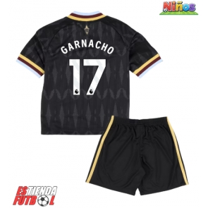Aston Villa Alejandro Garnacho #17 Segunda Equipación Niños 2026-27 Manga Corta (+ Pantalones cortos)